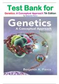 Test Bank for Genetics&colon; A Conceptual Approach 7th Edition by Benjamin Pierce isbn-9781319216801