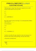 INDIANA DRIVER'S LICENSE EXAM QUESTIONS AND ANSWERS 2025