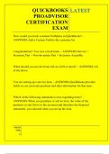 QUICKBOOKS PROADVISOR CERTIFICATION EXAM QUESTIONS AND ANSWERS 2025