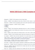 MANA 3335 Exam 1 With Complete Answers