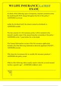WI LIFE INSURANCE EXAM QUESTIONS AND ANSWERS 2025