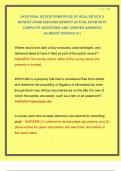 AYPO REAL ESTATE PRINCIPLES OF REAL ESTATE II NEWEST EXAM 2025&sol;2026 NEWEST ACTUAL EXAM WITH COMPLETE QUESTIONS AND VERIFIED ANSWERS &vert;ALREADY GRADED A&plus;&vert;