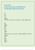 Level 1 Anti-terrorism Awareness Training &lpar;JKO&rpar; Pre-Test Questions With Correct Answers