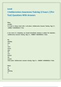 Level I Antiterrorism Awareness Training &lpar;2 hours &rpar; -Pre-Test- Questions With Answers&period;