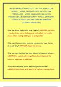 NRFSP WALMART FOOD SAFETY ACTUAL FINAL EXAM NEWEST &sol; NRFSP WALMART FOOD SAFETY EXAM PREPARATION &sol; NRFSP WALMART FOOD SAFETY PRACTICE EXAM 2025&sol;2026 NEWEST ACTUAL EXAM WITH COMPLETE QUESTIONS AND VERIFIED ANSWERS &vert;ALREADY GRADED A&plus;&vert;