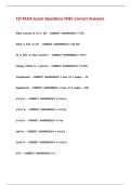 TSI Math Exam Questions With Correct Answers 
