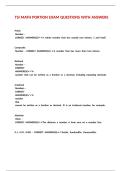 TSI MATH PORTION EXAM QUESTIONS WITH ANSWERS