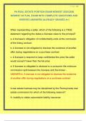 PA REAL ESTATE PORTION EXAM NEWEST 2025&sol;2026 NEWEST ACTUAL EXAM WITH COMPLETE QUESTIONS AND VERIFIED ANSWERS &vert;ALREADY GRADED A&plus;&vert; 