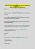 NRS 407 Exam 1 updated actual questions  and CORRECT answers