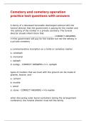 Cemetery and cemetery operation practice test questions with answers