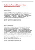 California Funeral Directors Exam questions with answers