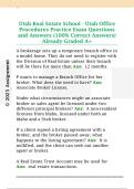 Utah Real Estate School - Utah Office  Procedures Practice Exam Questions  and Answers &lpar;100&percnt; Correct Answers&rpar;  Already Graded A&plus; 