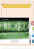 Federal Tax Research &ndash; Roby Sawyers & Steven Gill&comma; 13th Edition &vert; Complete Solution Manual &lpar;Chapters 1&ndash;13&comma; Verified and Graded A&plus;&rpar;