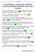 Exam Simulator- Florida Life and Health  State Exam Simulator Questions and Correct  Answers