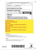 Pearson Edexcel In GCE History &lpar;9HI0&sol;38&rpar; Advanced Paper 3&colon; Themes in breadth with aspects in depth &lpar;9HI0&sol;38&rpar; Option 38&period;1&colon; The making of modern Russia&comma; 1855-1991 Option 38&period;2&colon; The making of modern China&comma; 1860&ndash;1997