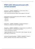 PTAP 1240- Ultrasound exam with correct answers