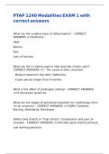 PTAP 1240 Modalities EXAM 1 with correct answers&comma;