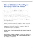 Edexcel iGCSE Double Award Physics Revision questions with answers&period;
