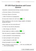 FF1 IFO Final Questions and Correct  Answers 