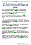 FF1 Ch&period;1 Introduction to Fire Service and  Firefighting safety Questions and Correct  Answers 