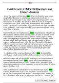 Final Review CLST 2102 Questions and  Correct Answers