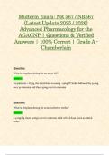 Midterm Exam&colon; NR 567 &sol; NR567 &lpar;Latest Update 2025 &sol; 2026&rpar; Advanced Pharmacology for the AGACNP &vert; Questions & Verified Answers &vert; 100&percnt; Correct &vert; Grade A - Chamberlain