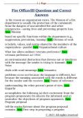 Fire OfficerIII Questions and Correct  Answers