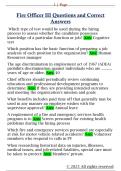 Fire Officer III Questions and Correct  Answers