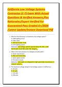 California Low Voltage Systems Contractor &lpar;C-7&rpar; Exam With Actual Questions & Verified Answers&comma;Plus Rationales&sol;Expert Verified For Guaranteed Pass Graded A&plus;&sol;2026 &sol;Latest Update&sol;Instant Download Pdf