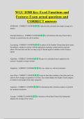 WGU D388 Key Excel Functions and  Features Exam actual questions and  CORRECT answers