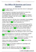 Fire Officer III Questions and Correct  Answers