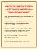 TCIC&sol;TLETS Mobile Access RE-Certification Exam  Newest &sol; TCIC&sol;TLETS Mobile Access RE Certification  Preparation&sol;TCIC&sol;TLETS Mobile Access RE Certification Practice Exam With Complete Questions  And Correct Detailed Answers And Rationales  &vert;Already Graded A