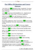 Fire Officer III Questions and Correct  Answers