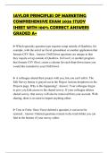 SAYLOR PRINCIPLES OF MARKETING COMPREHENSIVE EXAM 2026 STUDY SHEET WITH 100&percnt; CORRECT ANSWERS GRADED A&plus;