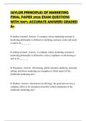 SAYLOR PRINCIPLES OF MARKETING FINAL PAPER 2026 EXAM QUESTIONS WITH 100&percnt; ACCURATE ANSWERS GRADED A&plus;