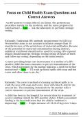 Focus on Child Health Exam Questions and  Correct Answers