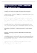 Psychology 1000 - Exam 1 questions well answered to pass