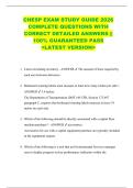 CHESP EXAM STUDY GUIDE 2026  COMPLETE QUESTIONS WITH  CORRECT DETAILED ANSWERS &vert;&vert;  100&percnt; GUARANTEED PASS  <LATEST VERSION> 