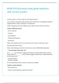 BCOR 370 final exam study guide questions with correct answers