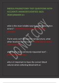 MEDCA PHLEBOTOMY TEST QUESTIONS WITH  ACCURATE ANSWERSVERIFIED 2025 2026GRADED A&plus;