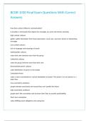 BCOR 1030 Final Exam Questions With Correct Answers