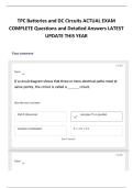 TPC Batteries and DC Circuits ACTUAL EXAM COMPLETE Questions and Detailed Answers LATEST UPDATE THIS YEAR