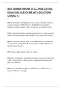 SDC WORLD HISTORY CHALLENGE ACTUAL EXAM 2026 QUESTIONS WITH SOLUTIONS GRADED A&plus;
