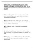 SDC WORLD HISTORY CHALLENGE EXAM PREP QUESTIONS AND ANSWERS 2026 STUDY GUIDE