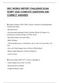 SDC WORLD HISTORY CHALLENGE EXAM SCRIPT 2026 COMPLETE QUESTIONS AND CORRECT ANSWERS