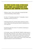 SDI OPEN WATER SCUBA DIVER EXAM STUDY SHEET 2026 QUESTIONS WITH ACCURATE AND VERIFIED SOLUTIONS