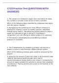C722 Practice Test QUESTIONS WITH ANSWERS