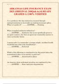 ARKANSAS LIFE INSURANCE EXAM  2025 &vert;ORIGINAL 240Qs&As&vert;ALREADY  GRADED A&plus;&vert;100&percnt; VERIFIED