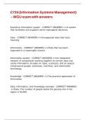 C724 &lpar;Information Systems Management&rpar; &ndash; WGU exam with answers