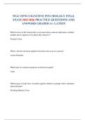 WGU D570 COGNITIVE PSYCHOLOGY FINAL EXAM 2025-2026 PRACTICE QUESTIONS AND ANSWERS GRADED A&plus; LATEST 
